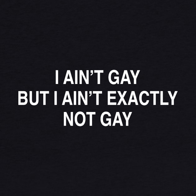 I AIN’T GAY BUT I AIN’T EXACTLY NOT GAY by TheCosmicTradingPost